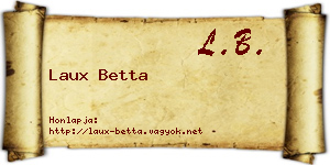 Laux Betta névjegykártya